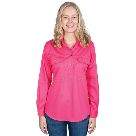 Just Country - Womens Closed Front Work Shirt - Jahna - Hot Pink
