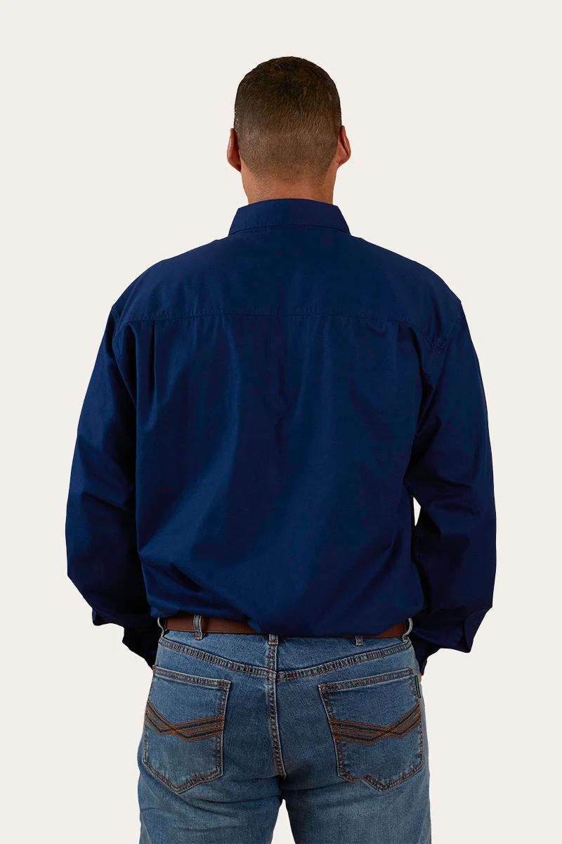 Ringers Western - Mens Closed Front Work Shirt - King River - Navy Blue