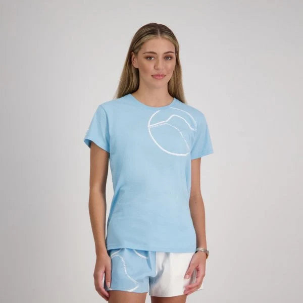 CANTERBURY WOMENS BRUSH STROKE T-SHIRT - SKY BLUE