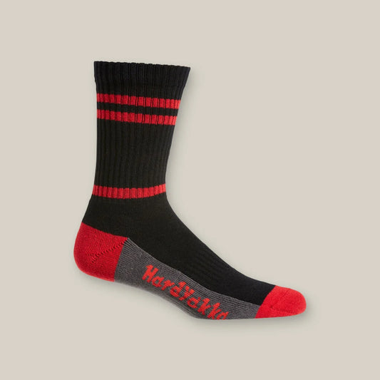 Hard Yakka - Core Padded Cotton Rich Crew Work Sock - Multi - Coloured - 5 pack