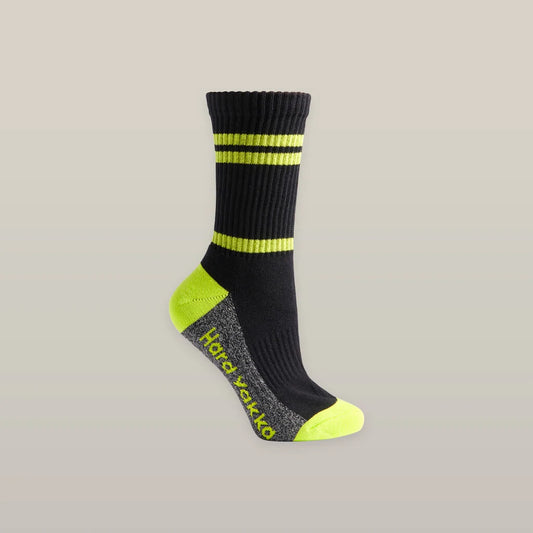 Hard Yakka - Womens Crew Work Sock - Multi Coloured - 3 Pack