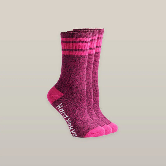 Hard Yakka - Womens Bamboo Sock - Pink Marle - 3 Pack