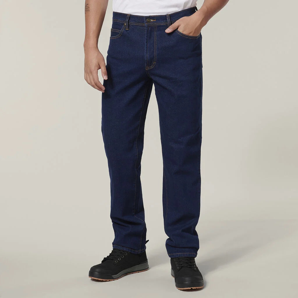 Hard Yakka - Straight Leg Stretch Denim Jean - Navy