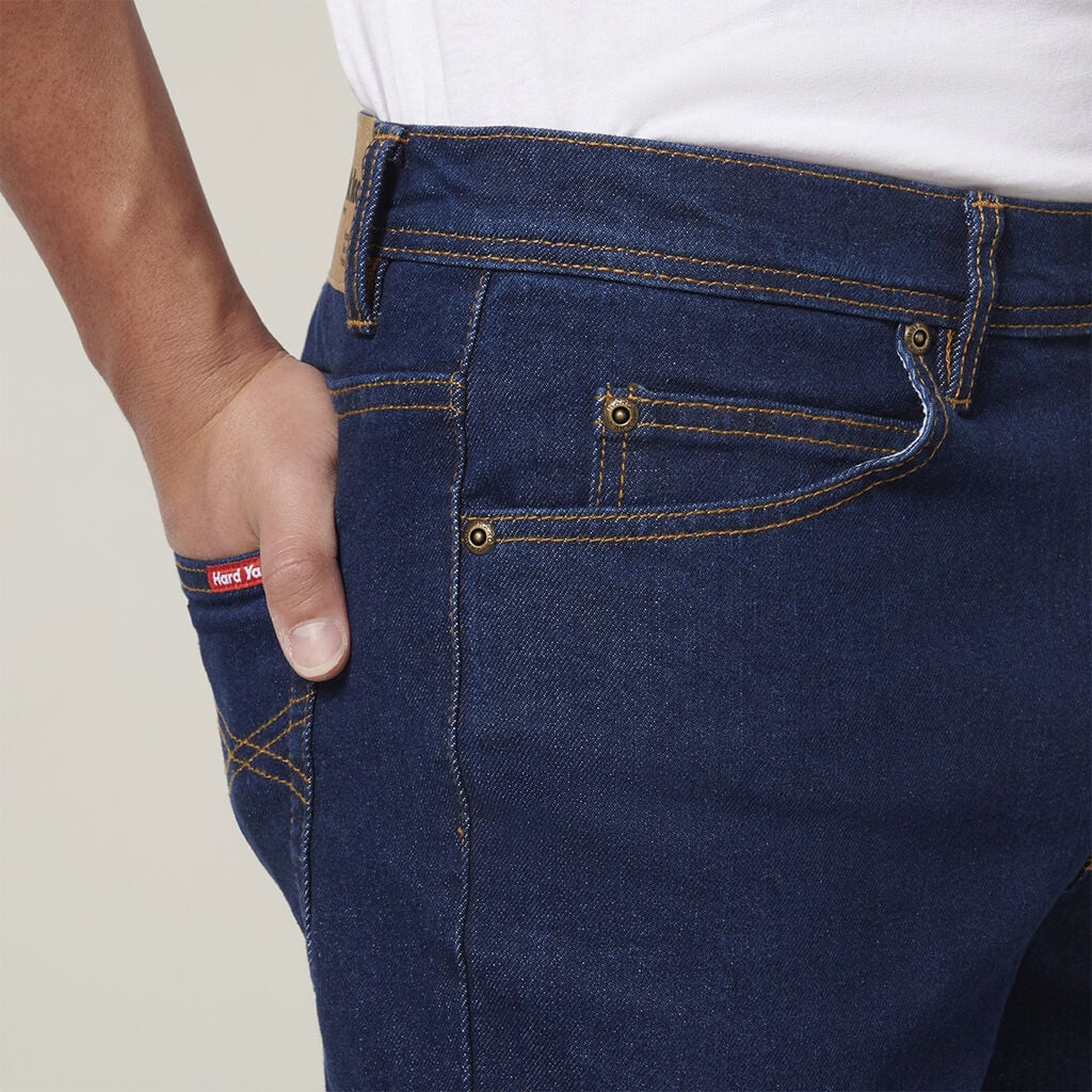 Hard Yakka - Straight Leg Stretch Denim Jean - Navy
