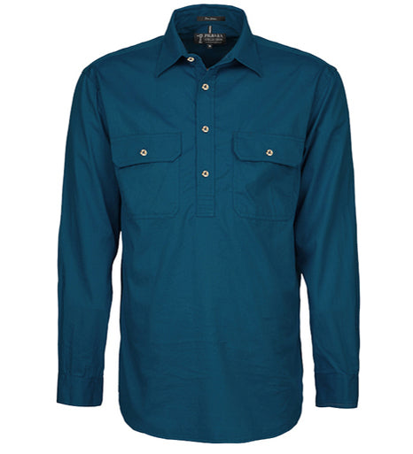 Pilbara - Mens Closed Front Work Shirt - Diesel